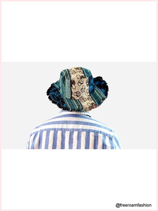 Wide Brim Sun Hat - Natural Hemp & Gheri Blend - Foldable & Packable